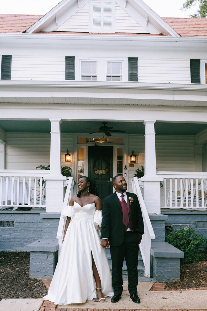 couple at their dream fall garden wedding