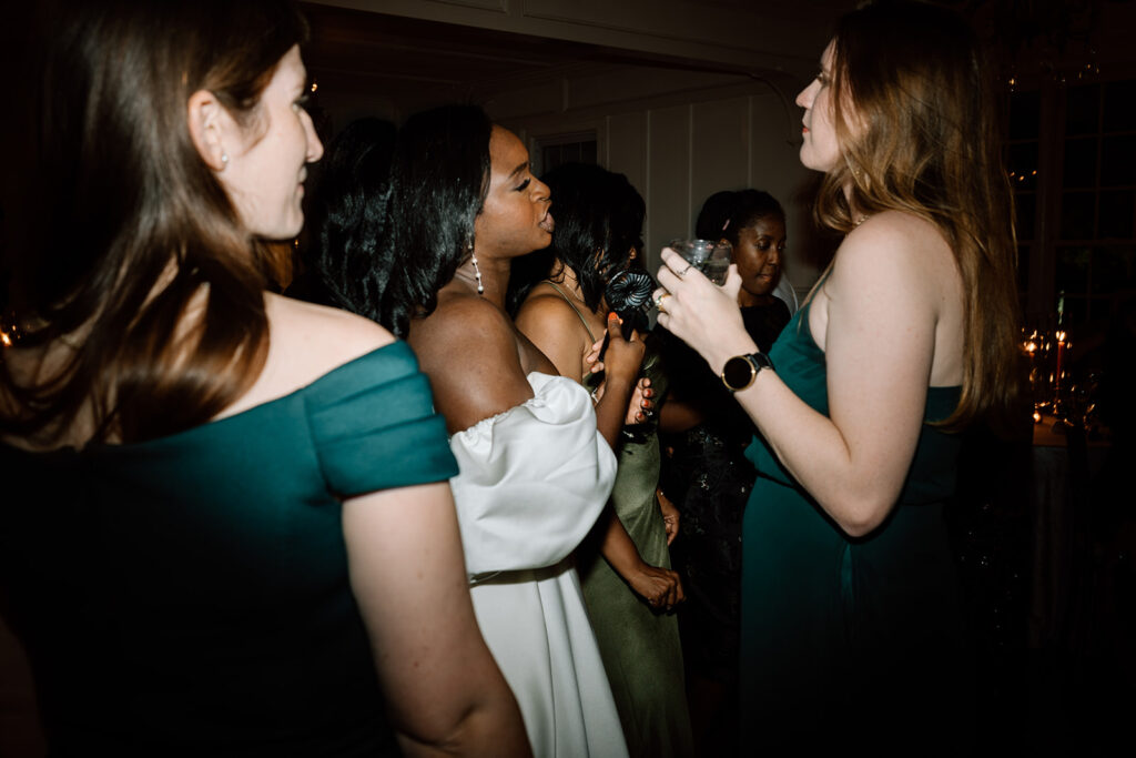 bride dancing with her wedding guests 