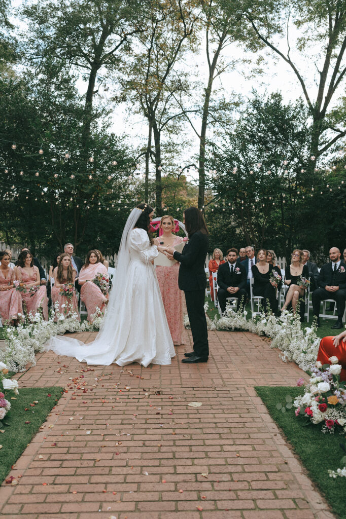 cute couple at their unique wedding ceremony 