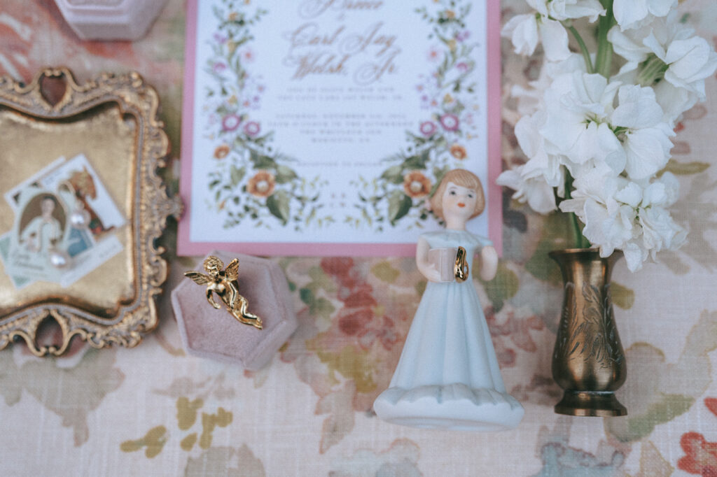 stunning coquette themed wedding details 