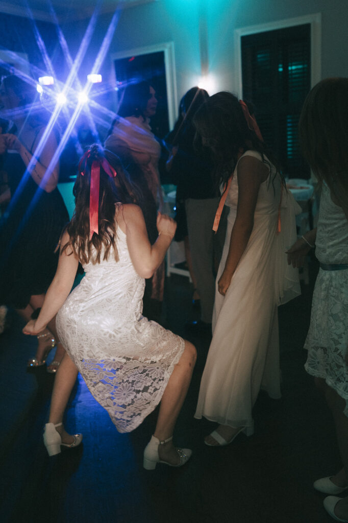 wedding guests dancing at the wedding party