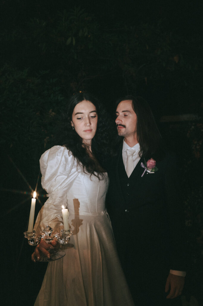 happy couple at their reception party