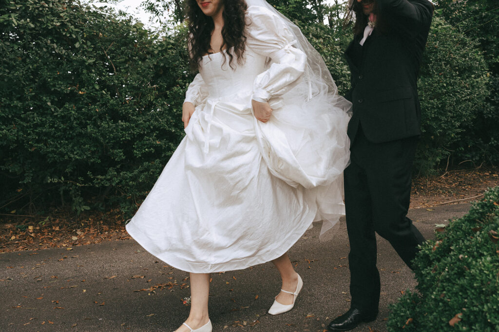 bride and groom before heading to their ceremony