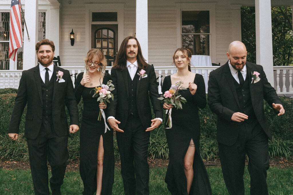 picture of the groom and his family