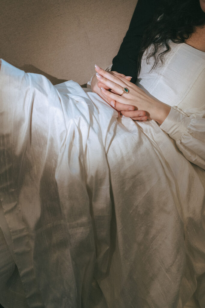 closeup of the stunning and unique wedding ring