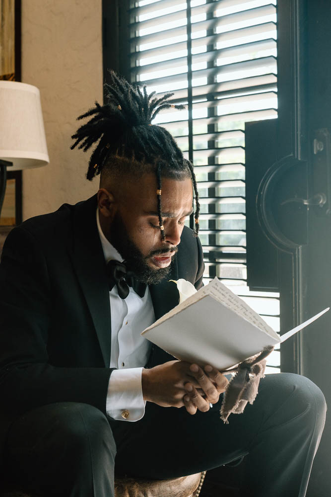 groom emotional before the wedding ceremony 