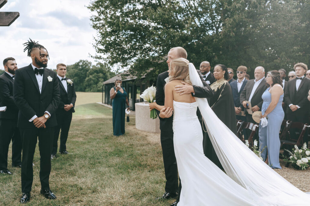 cute picture of the bride and groom at their wedding altar 