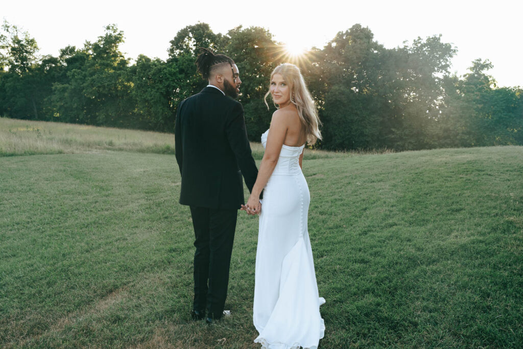 cute golden hour bridal portraits 