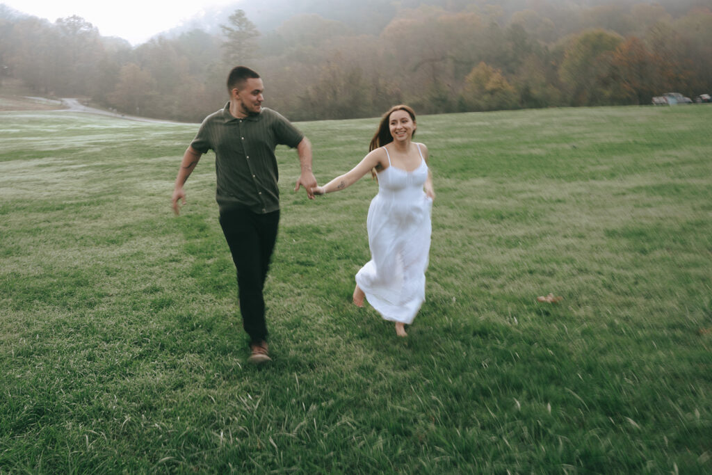 happy couple at their dream engagement photoshoot