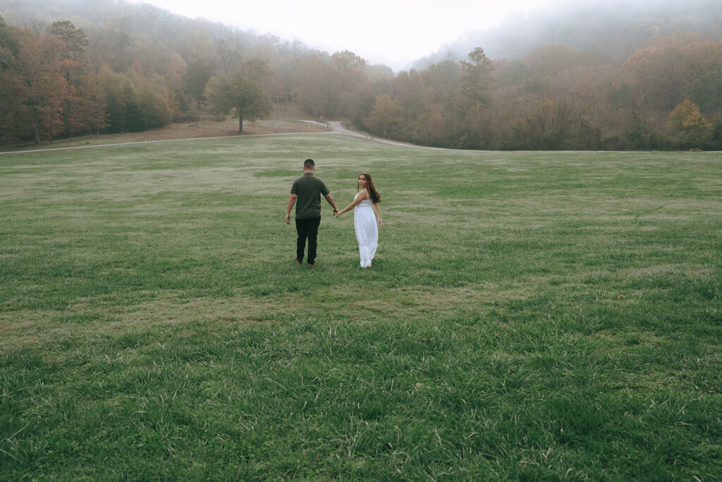 Moody Winter Engagement Session at Greenway Farms