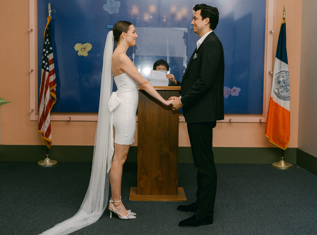 cute couple at their dream NYC elopement