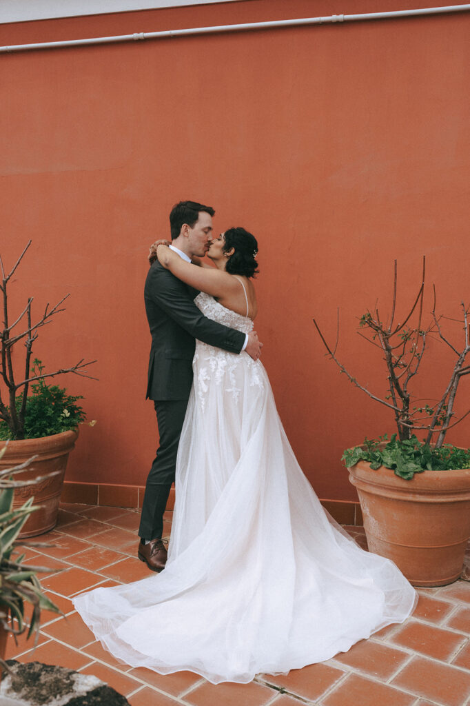 bride and groom at their dream amalfi coast wedding 