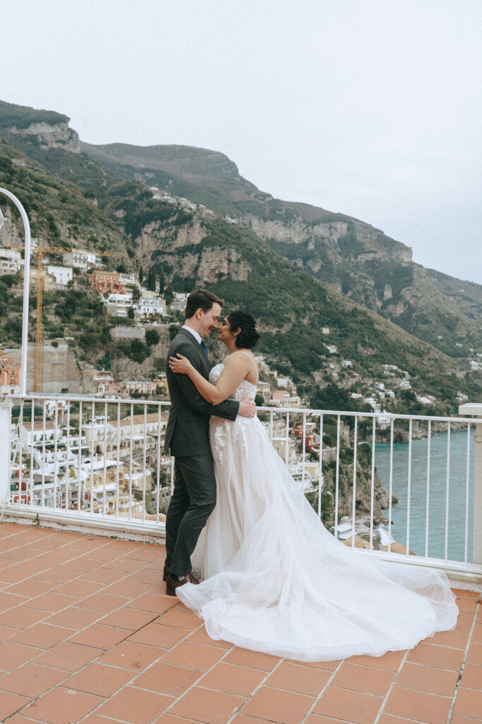 picture of the bride and groom kissing during their bridal portraits