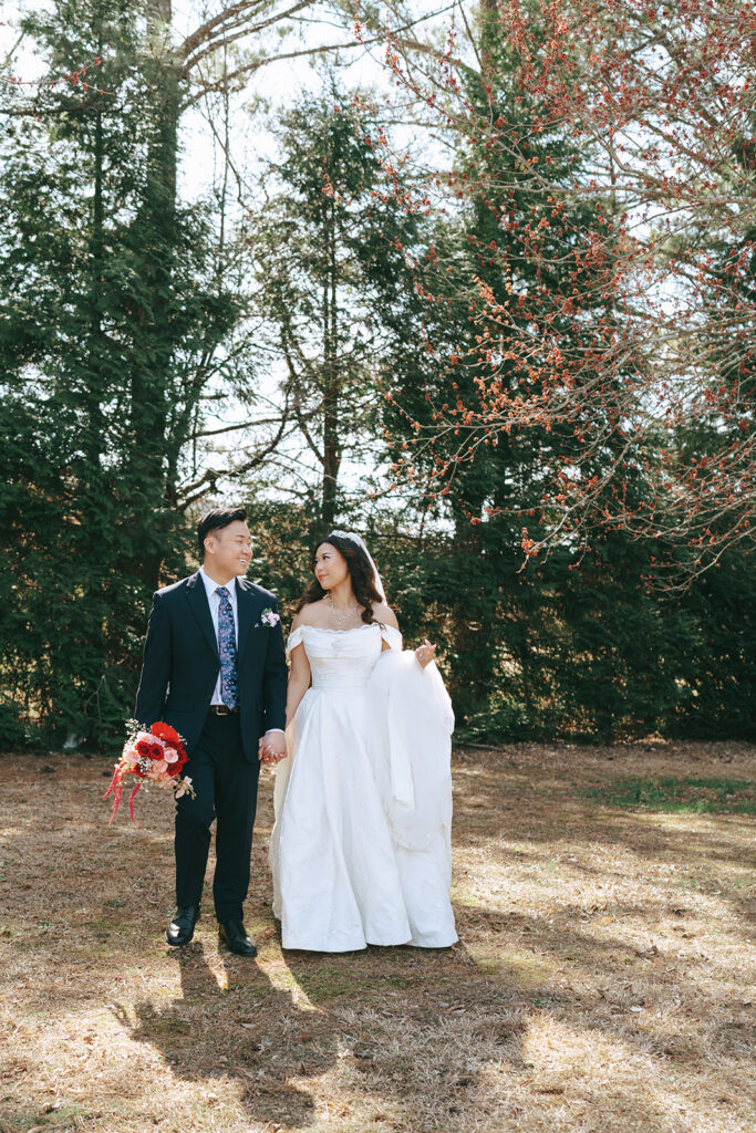 cute couple looking and smiling at each other