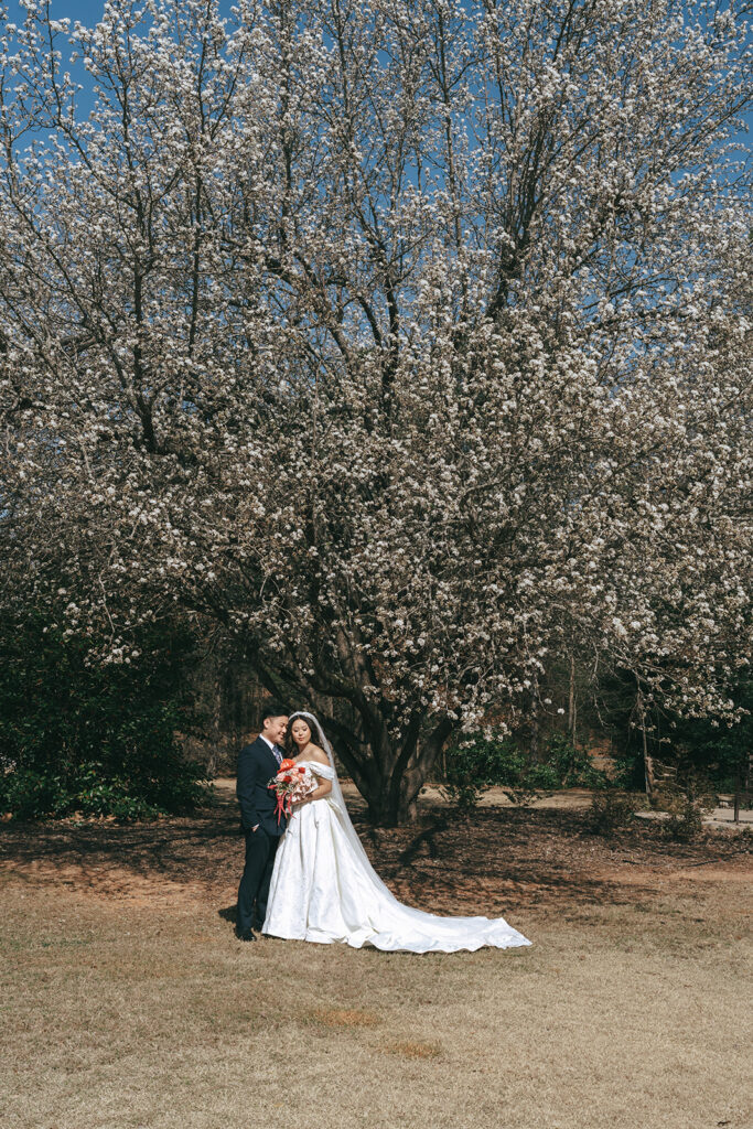 bride and groom at their dream georgia wedding
