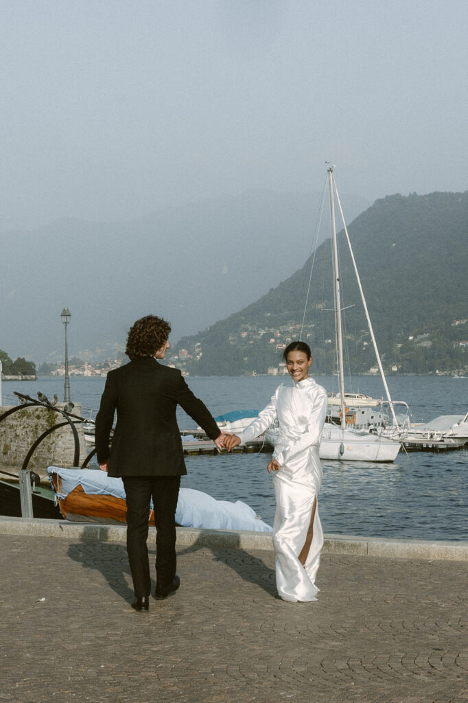 bride and groom laughing during their dream photoshoot
