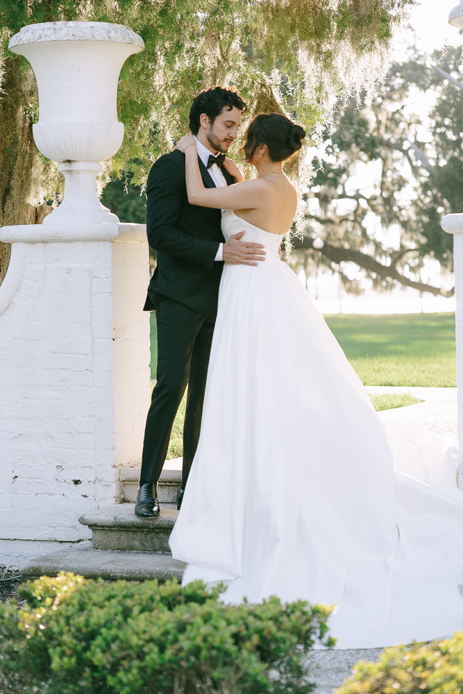 newlyweds dancing during their bridal session