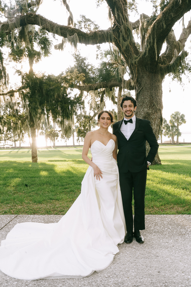 couple posing for the camera during their bridal portraits