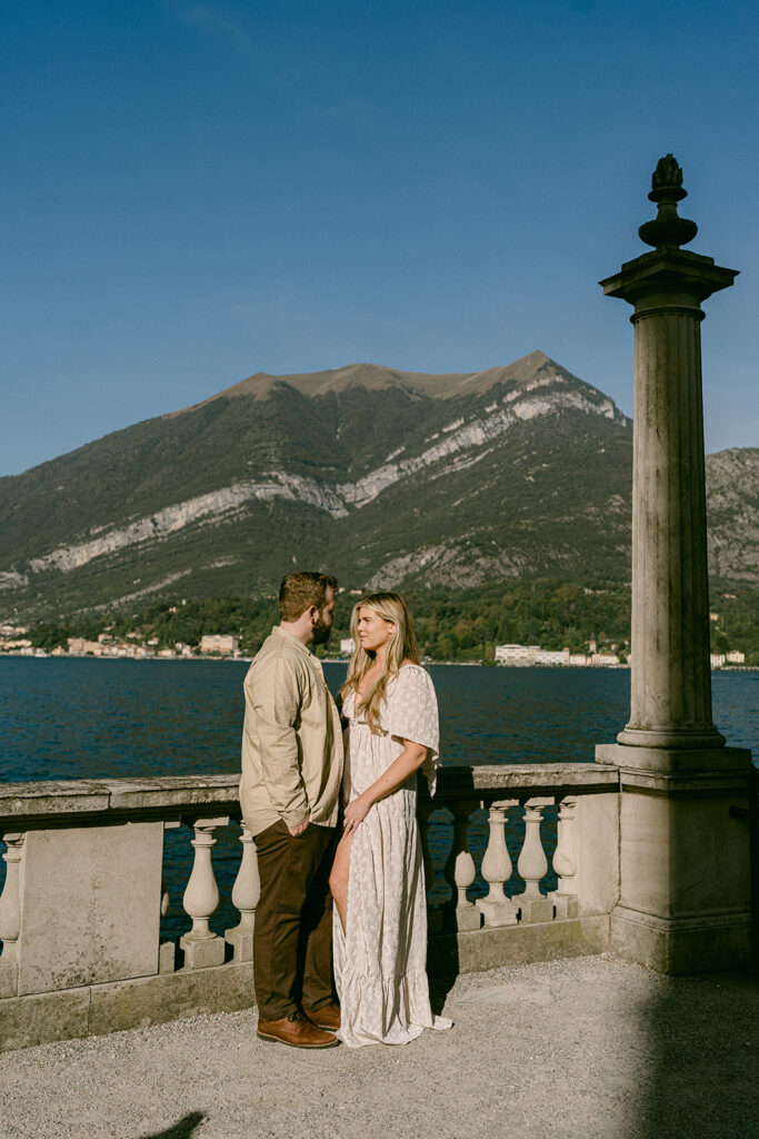 golden hour engagement session in lake como