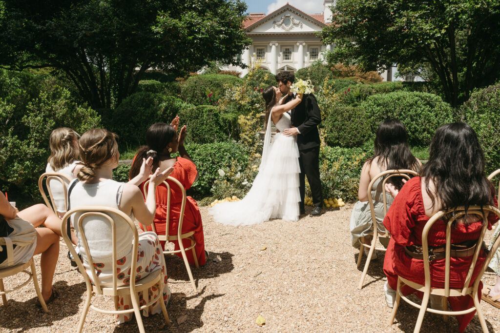 cute picture of the bride and groom at their ceremony