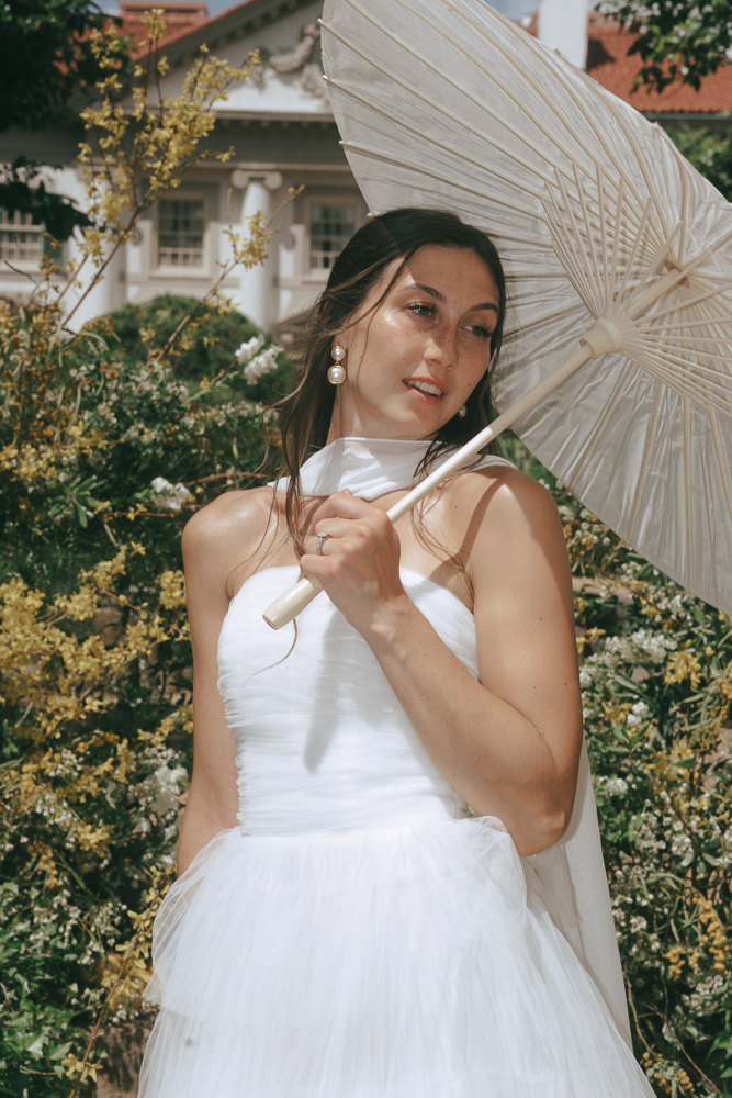 bride at her bridal session after the ceremony