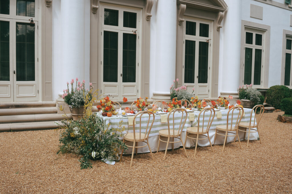 stunning colorful reception at the italian inspired wedding