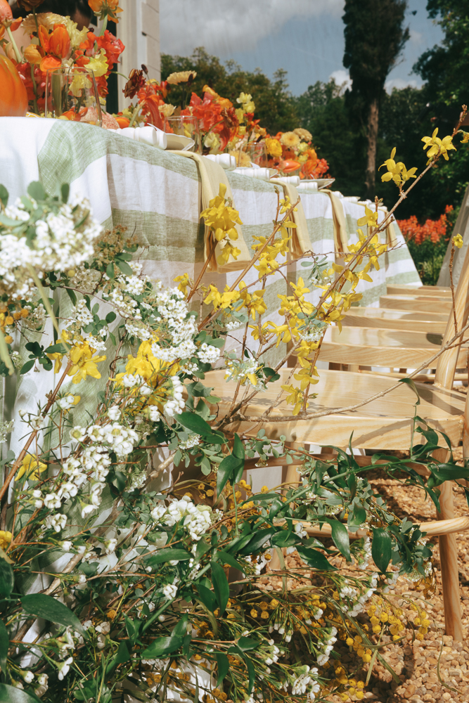 colorful florals at the italian inspired wedding