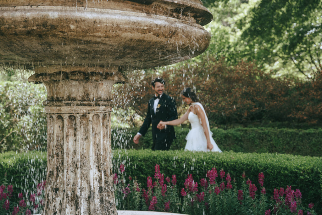 couple walking around their dream wedding venue