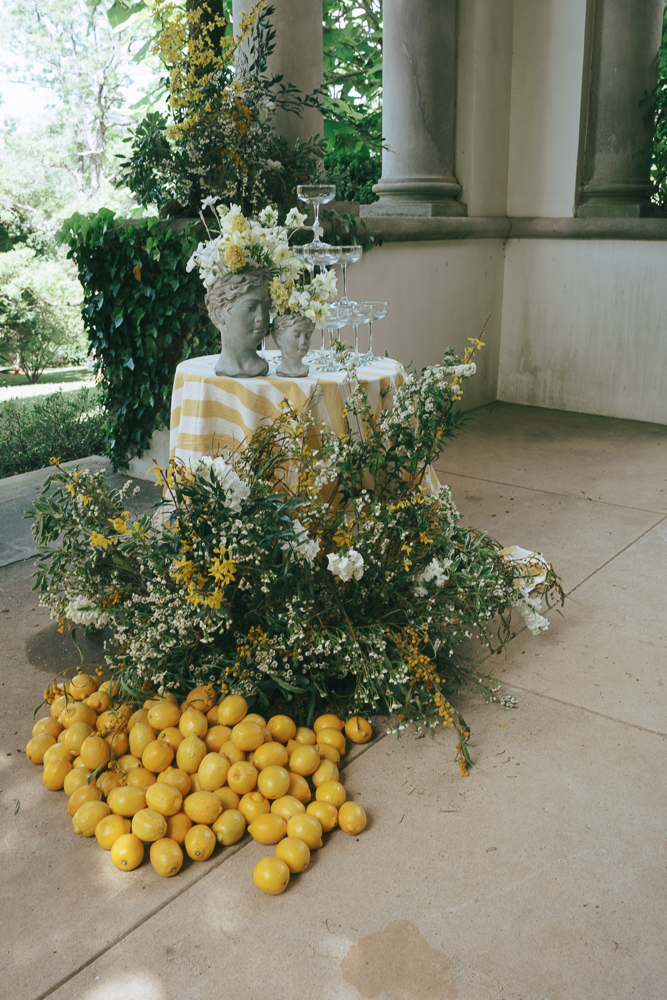 stunning decor with lemons at the italian inspired wedding