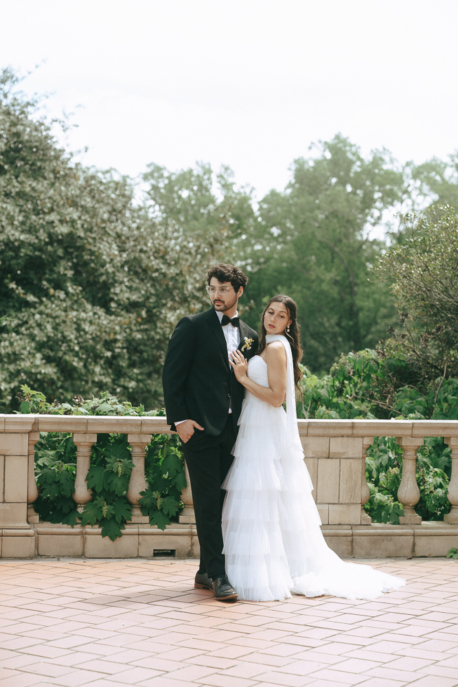 stunning picture of the bride and groom before their ceremony