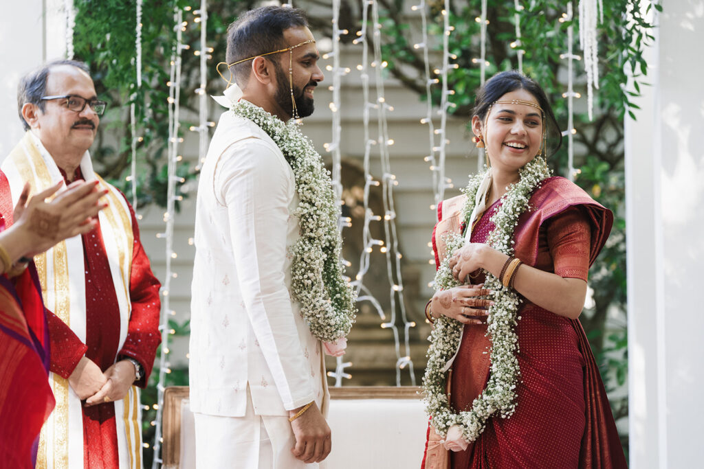 cute couple at their intimate wedding ceremony in georgia