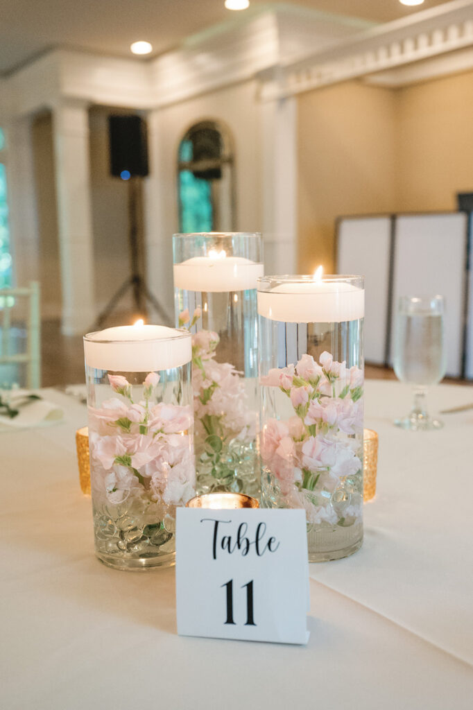 cute florals at the wedding reception party