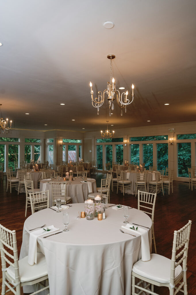 timeless decor at the summer wedding reception