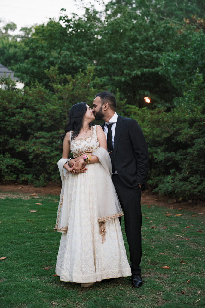 picture of the newlyweds kissing
