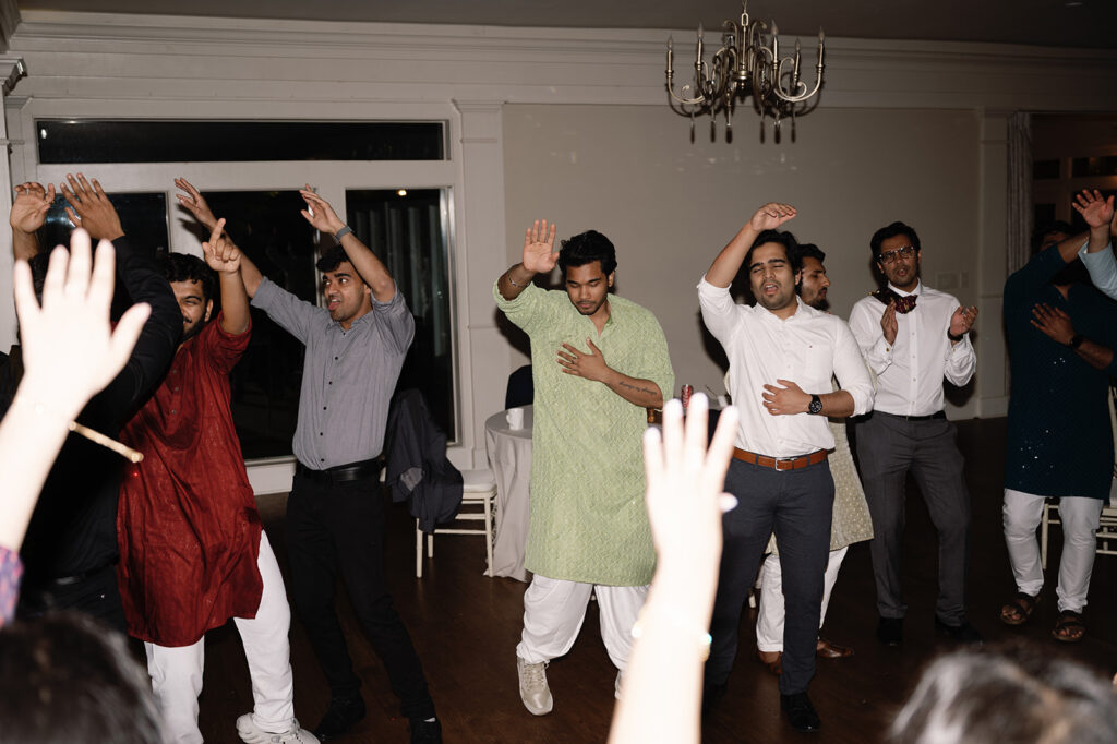 guests dancing at the reception party