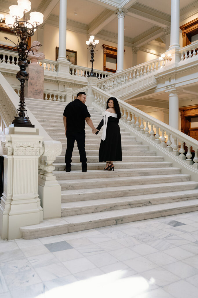 Georgia State Capitol Engagement Session Inspo for Stylish, Timeless Couples