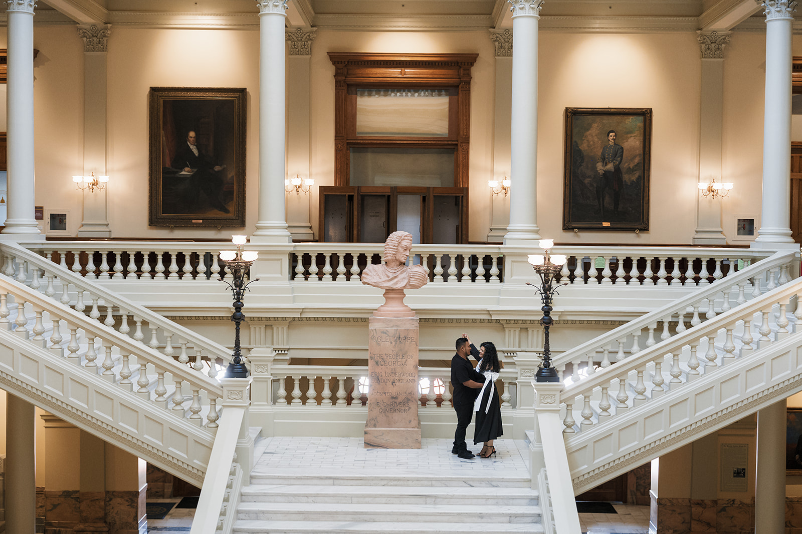 Georgia State Capitol Engagement Session Inspo for Stylish, Timeless Couples
