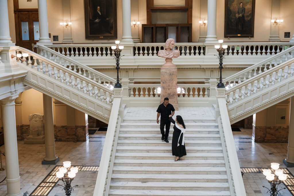 Georgia State Capitol Engagement Session Inspo for Stylish, Timeless Couples