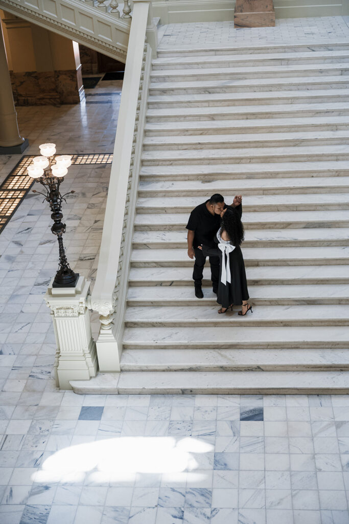 couple dancing during their session