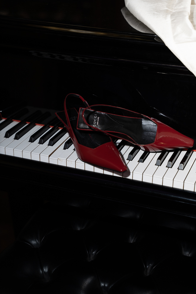 stunning red shoes the bride wore during her wedding day