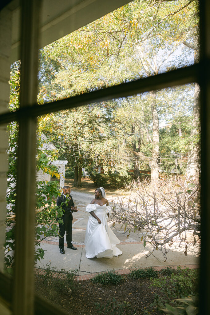 portrait of the bride and groom dancing during their bridal session