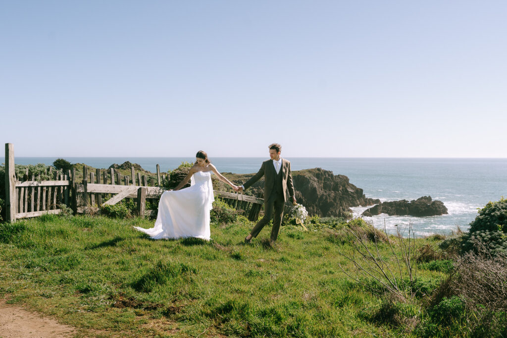 couple walking around their dream wedding venue