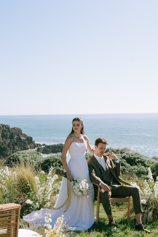 cute and elegant portrait of the bride and groom