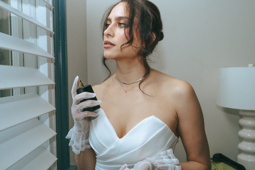 bride before heading to her ceremony  
