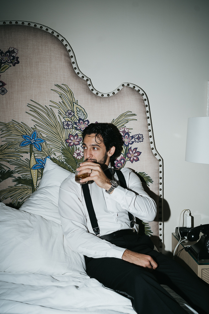 groom before heading to his wedding ceremony