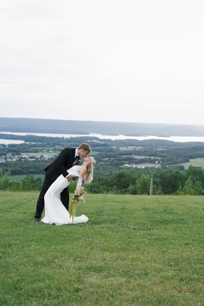 cute couple kissing during their bridal photos