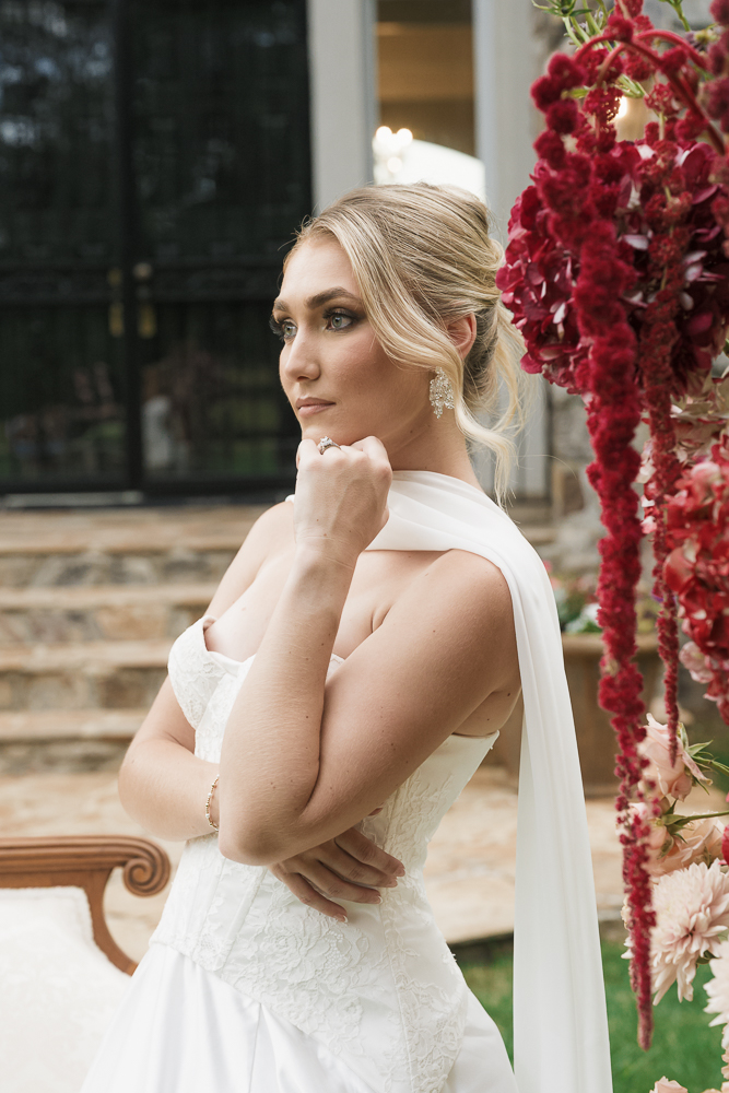 stunning portrait of the bride at her dream wedding