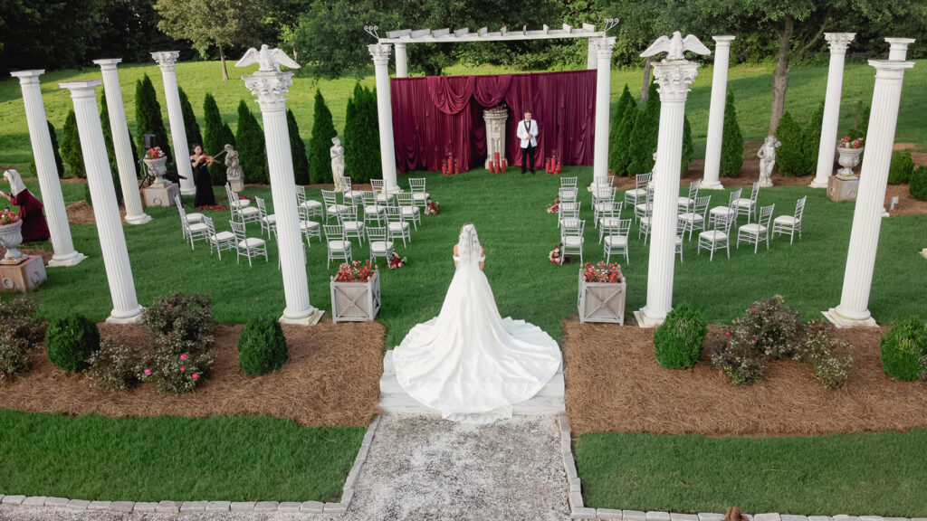 Bride and groom at their dream ceremony