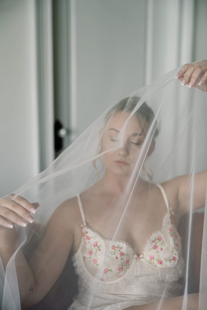 Stunning picture of the bride before getting ready for her ceremony