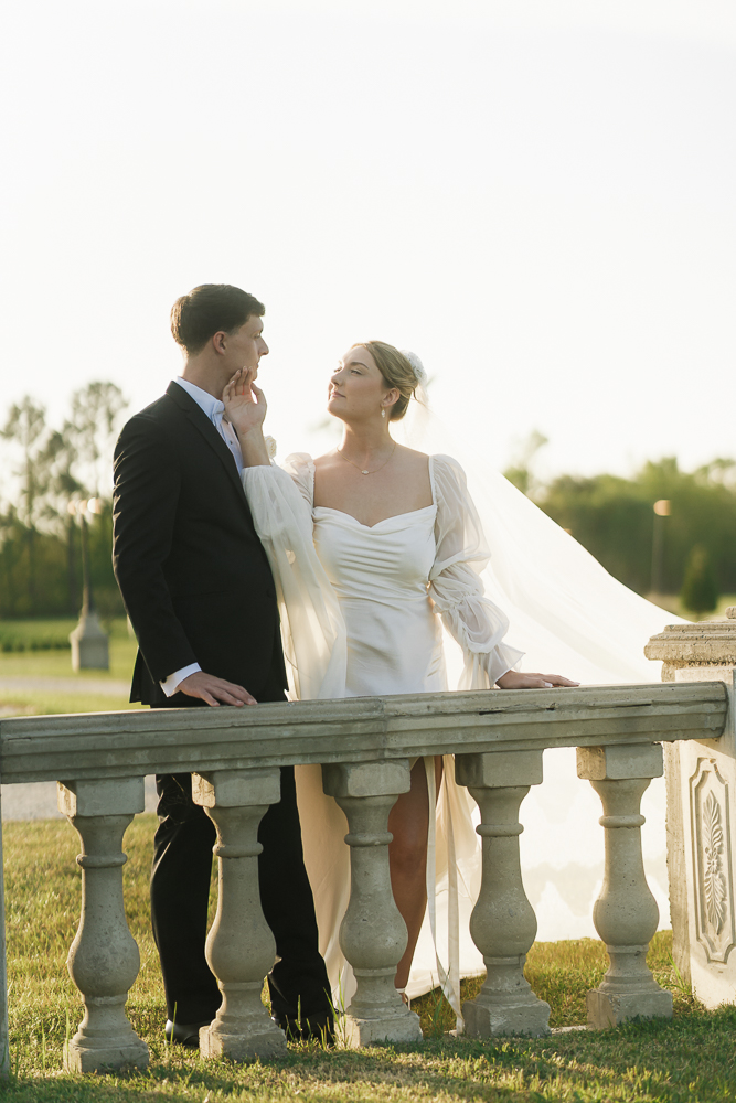 cute picture of the couple smiling at each other